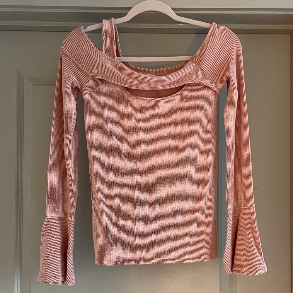 Pink Off-Shoulder FP Movement Long Sleeve Top